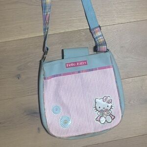 Hello Kitty Blue and Pink Plaid Shoulder Bag